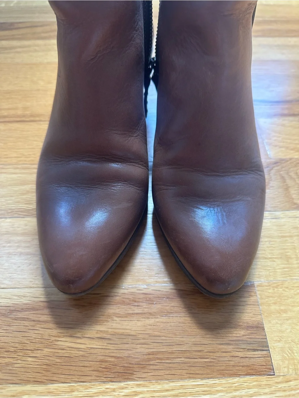 Frye Women's Brown Leather Ankle Booties with Block Heel